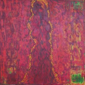 Woman in Red 100cm x 100cm